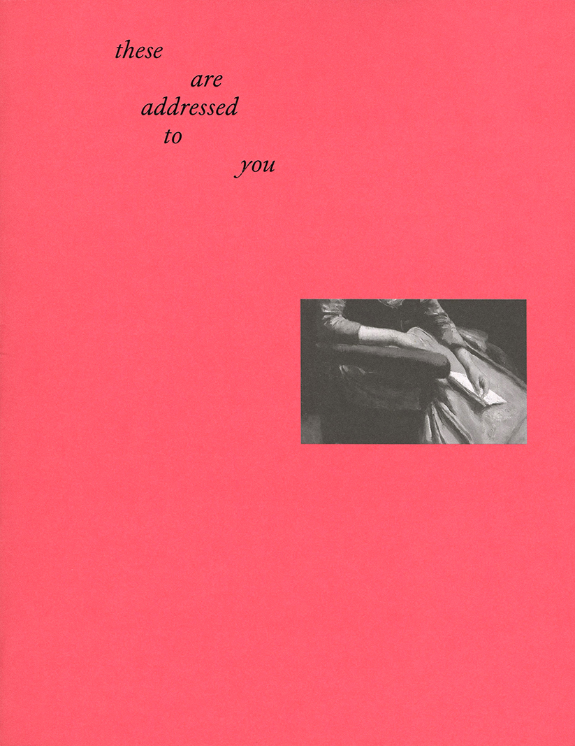 Front, insert and back cover slideshow of THESE ARE ADDRESSED TO YOU by Sharon Kivland